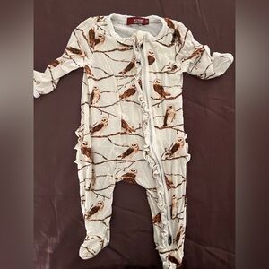 Milk barn zip up footed one piece